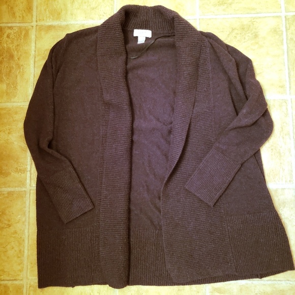 Ann Taylor Loft rib trim cardigan Grey size M - Picture 8 of 8